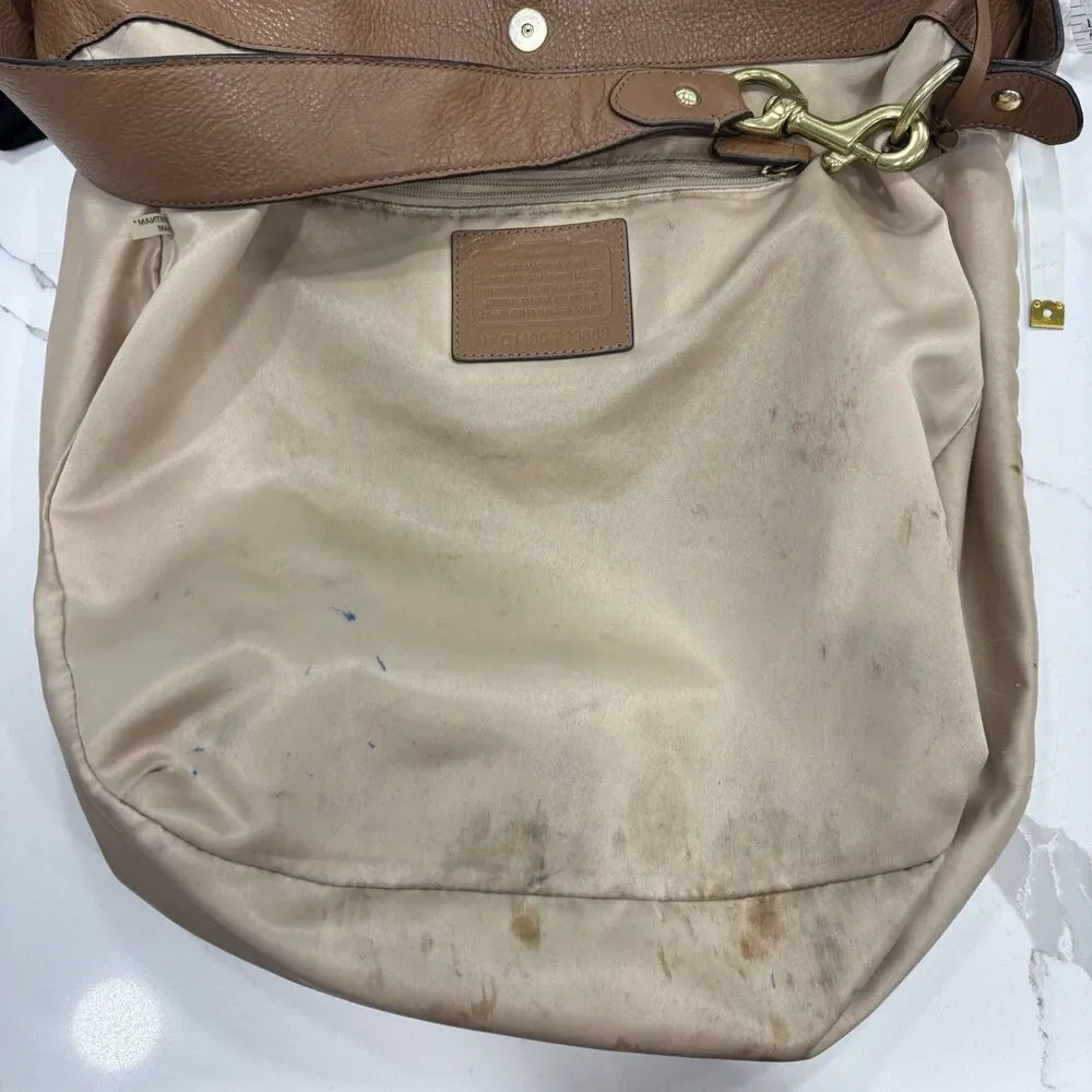 Coach Purse Large Avery Hobo Bag - Pebbled Leather - Saddle | British Tan Brown